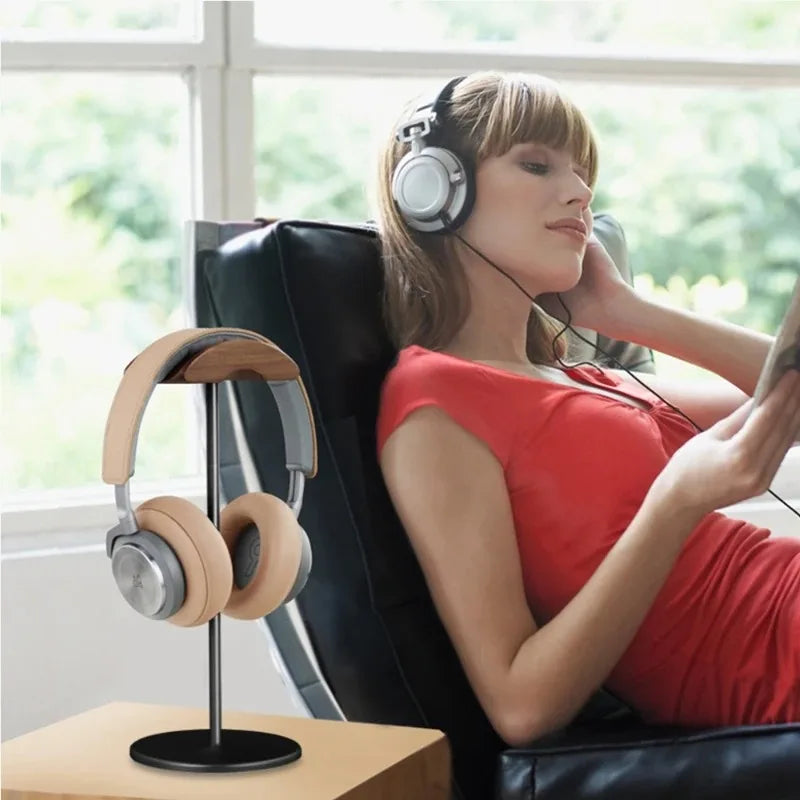 Deskon Halden Walnut and Aluminum Headphone Stand - view 2
