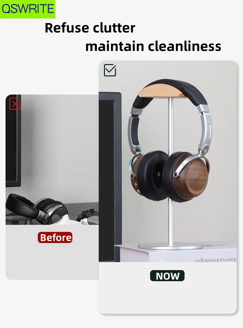 Deskon Noble Minimalist Walnut Headphone Rack - view 3