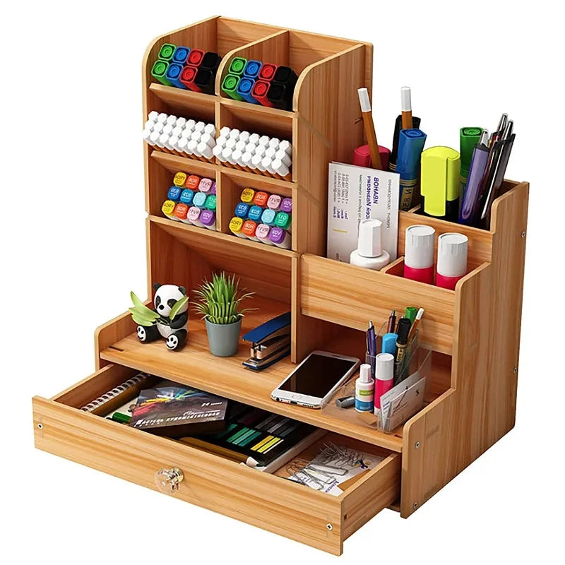 Deskon Quarry Wooden Desk Organizer with Drawer - view 2