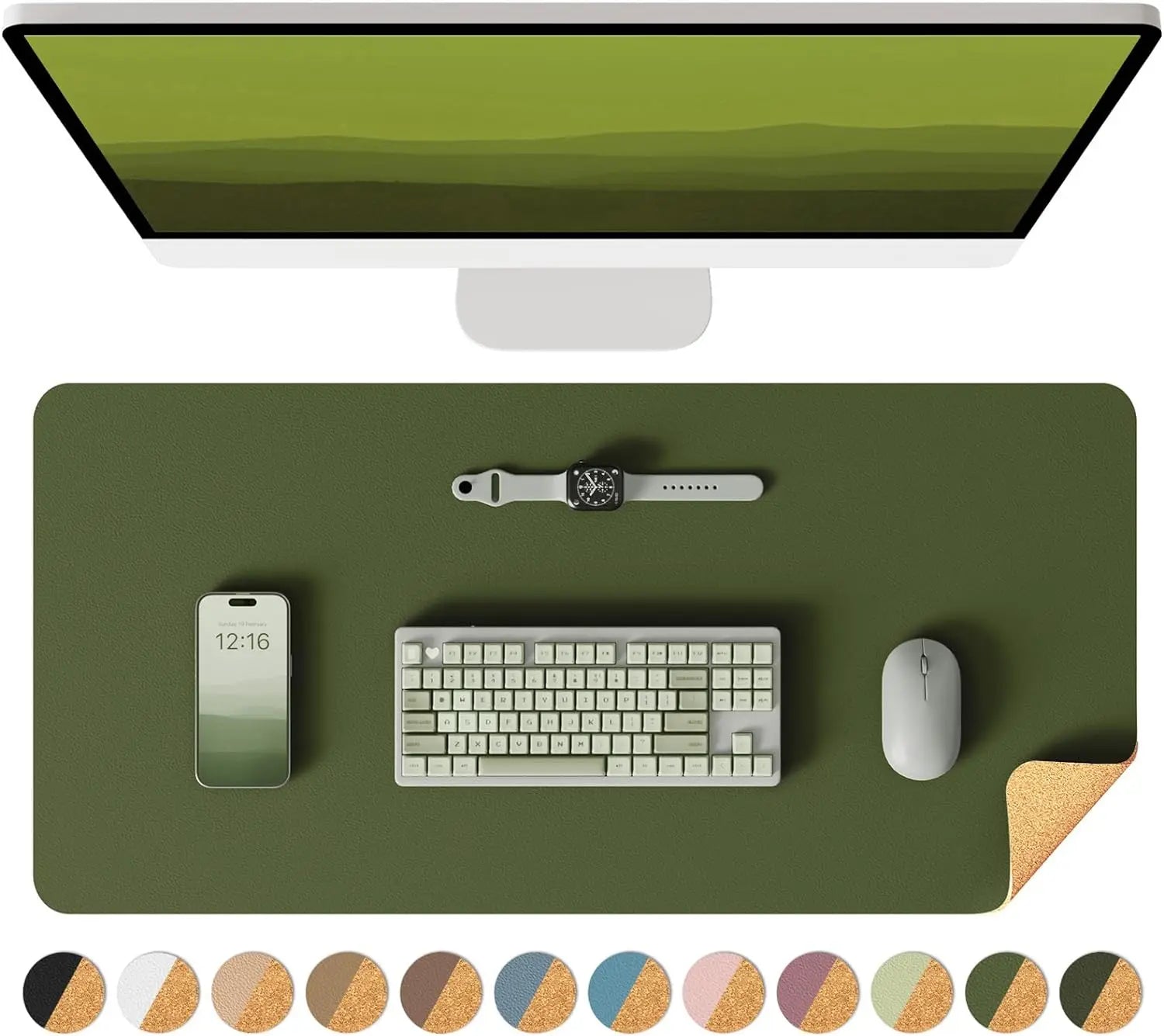 Deskon Cove Reversible Cork and Leather Desk Pad - view 5