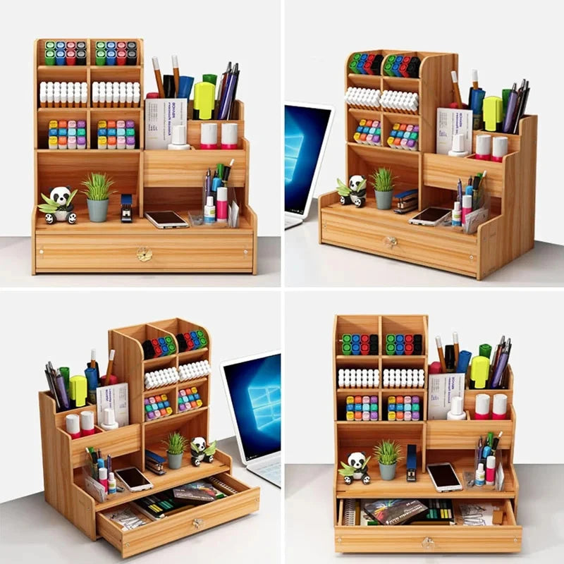 Deskon Quarry Wooden Desk Organizer with Drawer - view 3