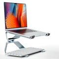 Heavy duty aluminum laptop stand supporting a large 17 inch notebook